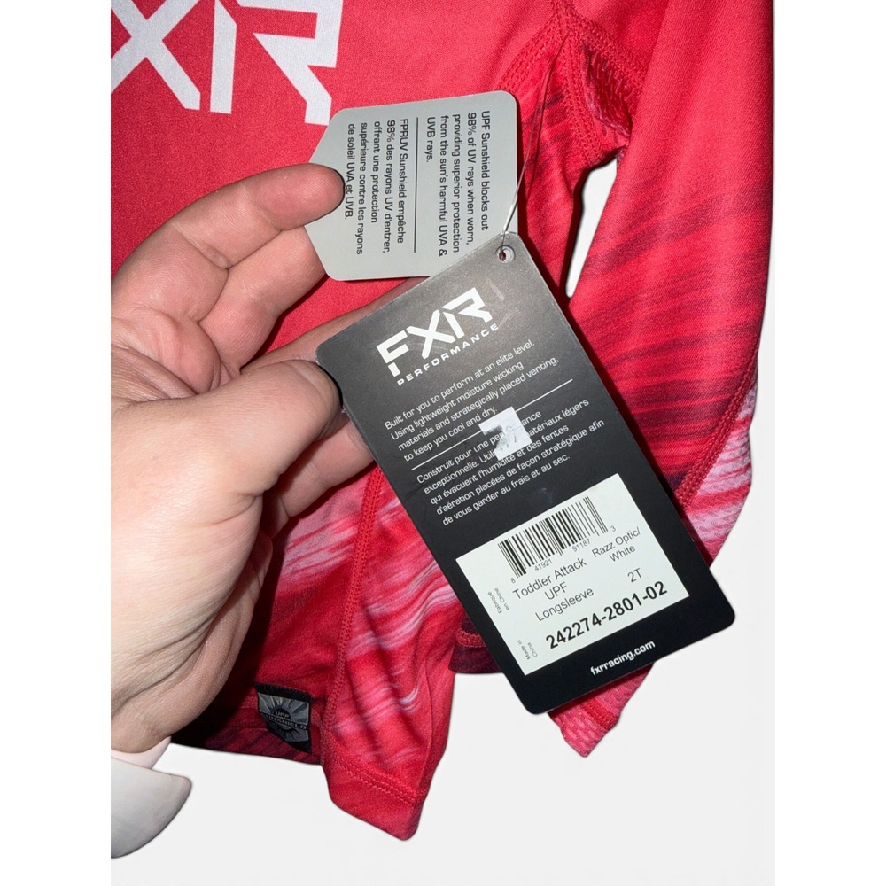 FXR Performance Toddler Attack Long Sleeve Shirt Razz Optic White 2T - Picture 3 of 3